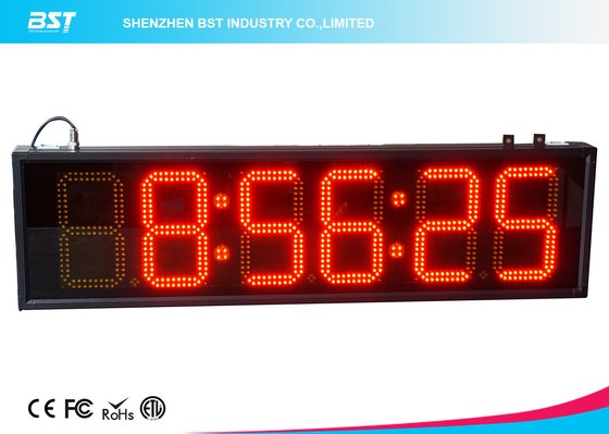 6 Zoll-rote Digital geführte Uhr-Anzeigen-Unterstützung 12/24 Stunden-Format-Schalter