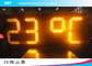 Gelbe geführte Uhr-Anzeigen-Timer-Digitaluhr im Freien mit Temperatur-Anzeige