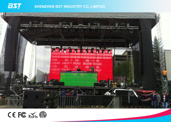 Winddichte Außenvermietung Transparenter LED-Bildschirm Pixel-Pitch 10mm Led-Display