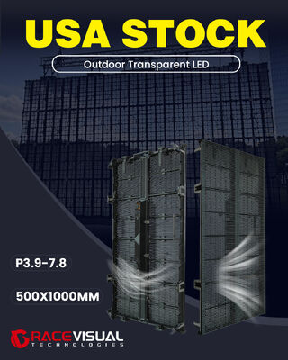 Outdoor Transparent LED 3.9-7.8mm Pixelhöhe 500x1000mm Schrank 7680hz Auffrischungsrate 5000nits Helligkeit geeignet für alle Arten von Outdoor-Event