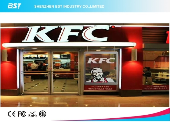 P5mm Transparent LED-Bildschirm, Flexibles Glas Werbe-LED-Bildschirm unterschiedliche Form