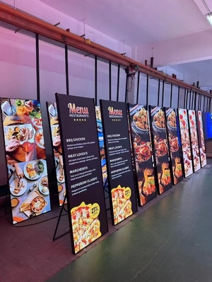 Ultra-Slim LED Poster 960×1920mm ̇ Hanging, Wall-Mounted, and Splicing Installation Optionen