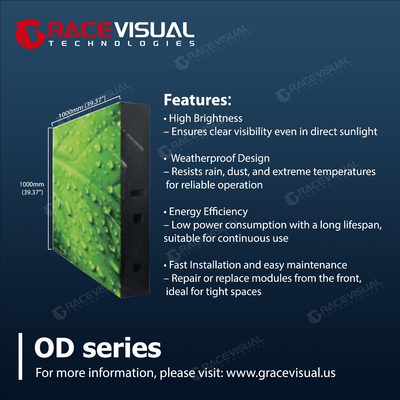 Vielseitiges Front-Service Outdoor-LED-Display nahtlos energieeffizient und für jede Umgebung ausgelegt Kontrastverhältnis 2000 1