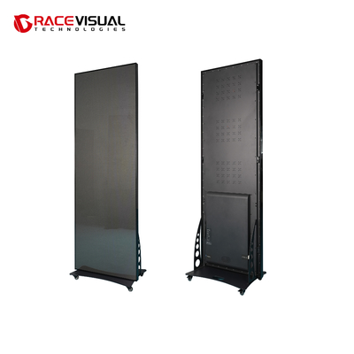 IP-Serie P2.5 640×1920mm Indoor LED Poster Display Eine vielseitige Display-Lösung mit 16-Bit-Grauskala und mobiler Radbasis