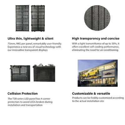 TSR-Reihe P3.9-7.8 Transparente Leih-LED-Anzeige, Druckgussplattenkonstruktion, leichtes Gewicht