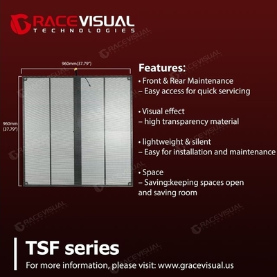 TSF-Serie, Transparent LED-Display für Innenräume, festes, ultradünnes Panel-Design, leichtes Gewicht