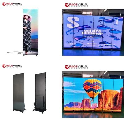 WIFI-Steuerung-3840 Hz hohe Frischfrequenz-P 2,5 mm IPoster-Radstütze-Behälter Standing-Indoor-LED-Bildschirm