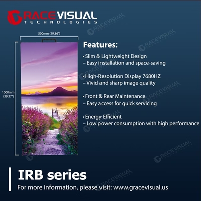 IRB-Serie Indoor-LED-Display mit 7680Hz hoher Erneuerung, 1,9 mm 3,9 mm Pixel Pitch, gekrümmten Paneloptionen, Crash-proof und Werkzeugfreiem Modulardesign