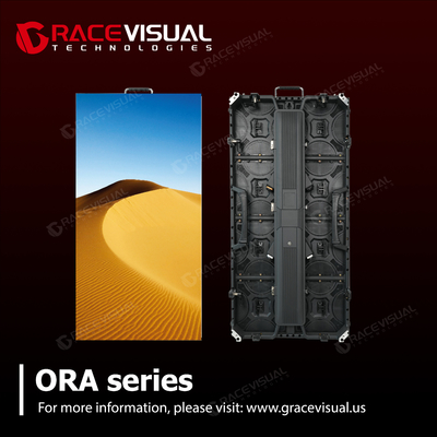 ORA-Serie mit 2,6- bis 4,8-mm Pixelhöhe, 7680Hz Auffrischungsrate, 4500Nits LED-Display mit Druckguss-Aluminium-IP65-Schutz und 500x1000mm Creative Arc Assembly