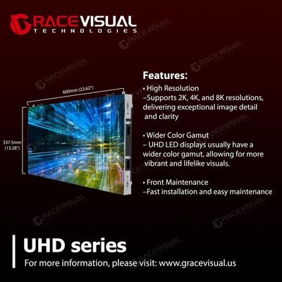 UHD-Serie P1.25 Indoor Wandmontiertes LED-Display. 600x337,5mm Größe Schrank. 3840hz Erfrischungsrate.