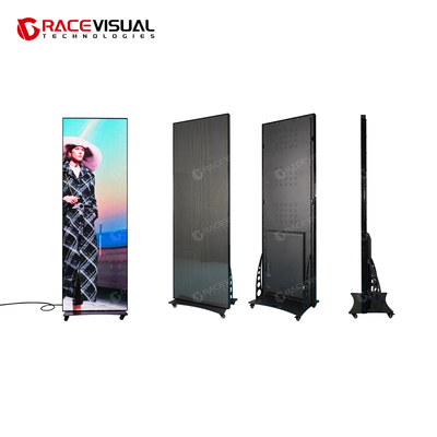 Iposter LED Display Screen             35kg Leichtgewicht, 1,2   2.5 mm Pixel Pitch, Mobile & Cloud Control, schlankes Design, mehrere Montagemöglichkeiten mit Rädern, Basis & Hanging Ring